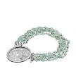 Романтичный серебряный браслет с круглым элементом и кристаллами Сваровски