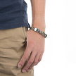 Плоский плетеный браслет для мужчин из натуральной кожи бежевого цвета