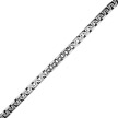 Браслет из родированного серебра, шириной 5 мм, плетение «Сколоченный якорь»