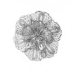 Крупная филигранная серебряная брошь в форме цветка