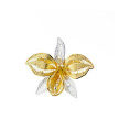 Серебряная брошь-цветок, филигрань с желтой позолотой