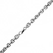 Толстая цепь из родированного серебра, плетение «Квадратный якорь» ширина звена 8 мм