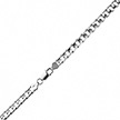 Цепь из родированного серебра шириной 0,7 см, оригинального плетения «Прямоугольный панцирь»