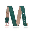 Длинный сменный кожаный браслет в два оборота из натуральной кожи зеленого цвета, для часов Qwill