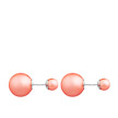 Стильные серьги шарики из серебра в стиле «Диор», цвета персиковый перламутр