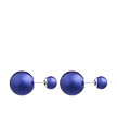 Серьги шарики из серебра, в стиле «Диор», цвета синий перламутр