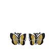 Серебряные пусеты  от Roberto Bravo в виде черно- желтых бабочек, с сапфирами 0,06ct и эмалью