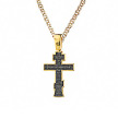 Православный нательный крест, серебро 925 пробы, чернение , позолота