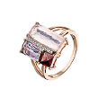 Богатое кольцо с крупными  камнями , аметистом, гранатом, розовым кварцем,  золота 585