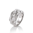 Стильное кольцо Breuning, из матового родированного серебра