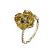 Кольцо с бриллиантом из желтого золота в виде цветка кувшинки, Roberto Bravo