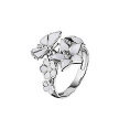 Серебряное кольцо «Бабочка на цветах» с эмалью и сапфиром, от бренда Roberto Bravo