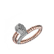 Позолоченное кольцо из серебра в форме гвоздя с головкой и шляпкой украшенными фианитами