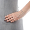 Серебряный браслет-кольцо с фианитами и родированием
