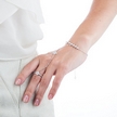 Серебряный браслет-кольцо с фианитами и родированием