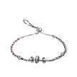 Модный серебряный браслет с чередующимися розовыми и белыми фианитами
