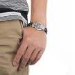 Мужской кожаный браслет с крупной серебряной пряжкой бренда Eugenio Campos