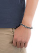Серебряный браслет с чернением и палладиевым покрытием, тип плетения «Квадратный якорь», ширина 8мм