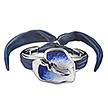 Серебряый браслет Fiori18-Blue с кристаллом, шелком и родированием от бренда Graziella