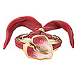 Серебряный браслет Fiori18-Red с кристаллом, шелком и позолотой от бренда Graziella