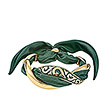 Серебряный браслет с шелком, эмалью и позолотой Intrecci16-Green от бренда Graziella