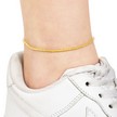 Серебряный браслет на ногу с синтезированной шпинелью и родированием