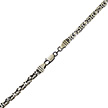 Мужская серебряная цепь с чернением и палладированием  «Бизантина квадратная» ширина 5,5 мм