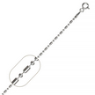 Серебряная цепь с родированием, плетение Перлина шарик-бочка, диаметр проволоки 1,2 мм