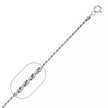 Серебряная цепь с родированием, плетение Веревка, диаметр проволоки 0,3 мм
