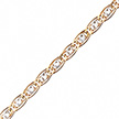 Необычная цепь «Глаз павлина», сделана из розового и белого золота 585 пробы