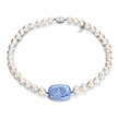 Ожерелье Агата с белым жемчугом и голубым агатом
