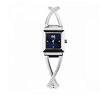 Женские серебряные часы QWILL, цвет циферблата синий, механизм кварцевый