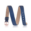 Длинный синий сменный кожаный браслет в два оборота для ювелирных часов Qwill
