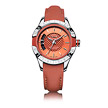 Часы Graziella на кожаном ремешке  с красно-оранжевым циферблатом