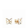 Серьги-пусеты бабочки из розового золота с  бриллиантами