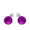 Серьги шарики в стиле «Диор» фиолетового цвета, из серебра с фианитами