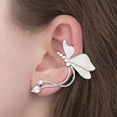 Кафа «Бабочка» на левое ухо, с фианитами из родированного серебра