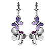 Серебряные серьги Farfalla15-Violet кристаллы, шелк, родирование от бренда Graziella