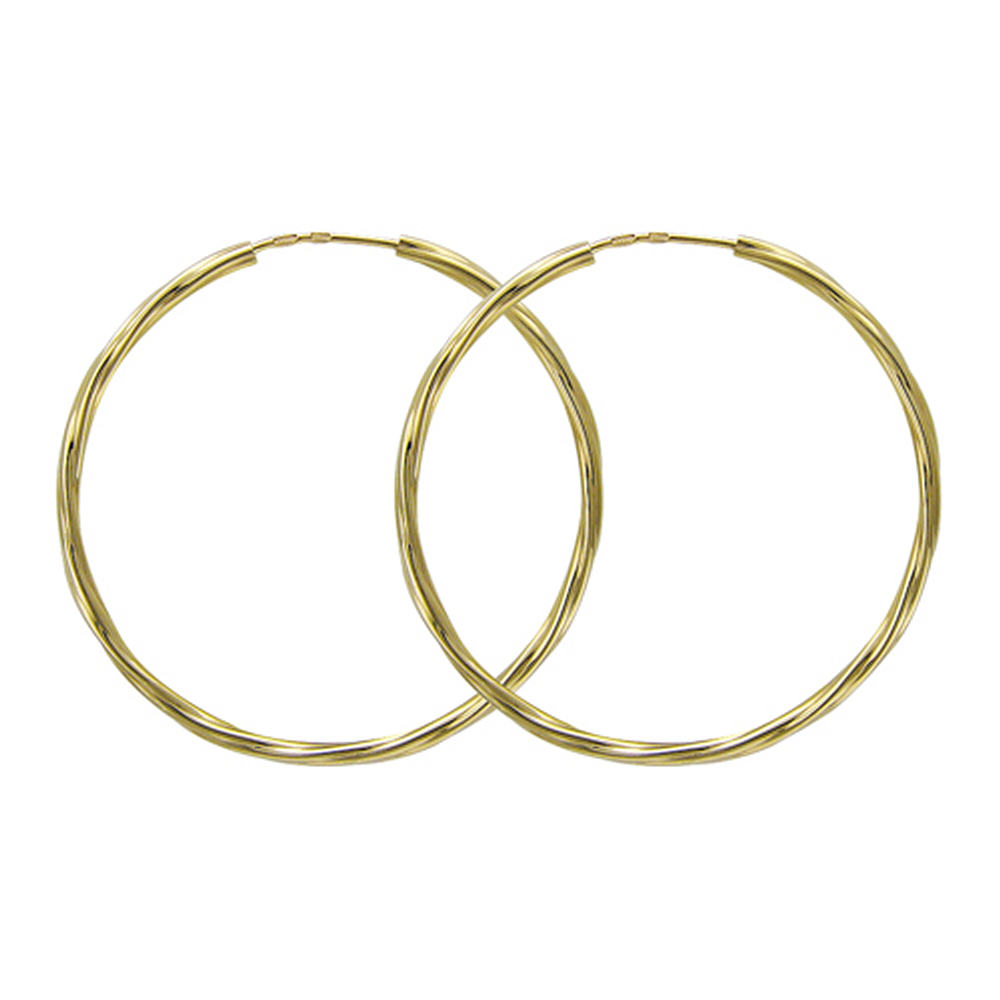 Серьги кольца из желтого золота