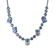 Увлекателое серебряное колье из серебра с голубыми кристаллами, от бренда Кабаровских