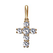 Православный крест из розового золота с фианитами