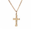 Крест православный из комбинированного белого и розового золота 585 пробы