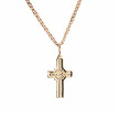 Крест православный из белого и розового золота 585 пробы размером 2,7 на 1,4 см.