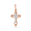 Крест из розового золота с бриллиантом
