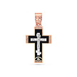 Крест православный из розового золота с бриллиантами и черной эмалью