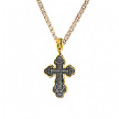 Серебрянный крест 925 пробы, с чернением и позолотой