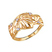 Кольцо из розового золота с фианитами