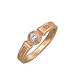 Религиозное кольцо из розового золота с фианитами