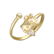 Детское кольцо из желтого золота с фианитами