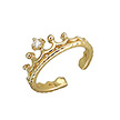 Кольцо на ногу в форме короны, из желтого золота с фианитом
